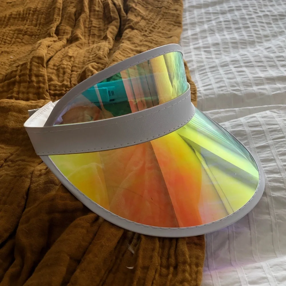 White Adjustable Band Visor - Picture 7 of 7